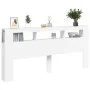 Cabecero con LED madera de ingeniería blanco 220x18,5x103,5 cm de , Cabeceros y pies de cama - Ref: Foro24-837372, Precio: 96...
