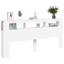 Cabecero con LED madera de ingeniería blanco 220x18,5x103,5 cm de , Cabeceros y pies de cama - Ref: Foro24-837372, Precio: 91...