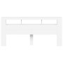 Cabecero con LED madera de ingeniería blanco 220x18,5x103,5 cm de , Cabeceros y pies de cama - Ref: Foro24-837372, Precio: 91...