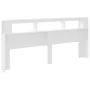 Cabecero con LED madera de ingeniería blanco 220x18,5x103,5 cm de , Cabeceros y pies de cama - Ref: Foro24-837372, Precio: 96...