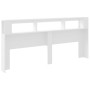 Cabecero con LED madera de ingeniería blanco 220x18,5x103,5 cm de , Cabeceros y pies de cama - Ref: Foro24-837372, Precio: 91...