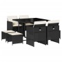 Set de comedor de jardín 9 pzas y cojines ratán sintético negro en Conjuntos de jardín | Comprar online en Foru.es