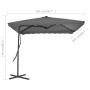 Sombrilla de jardín con palo de acero 250x250 cm antracita de vidaXL, Sombrillas - Ref: Foro24-44883, Precio: 95,75 €, Descue...