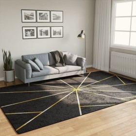 Alfombra lavable antideslizante negro y dorado 190x300 cm de , Alfombras - Ref: Foro24-136619, Precio: 105,38 €, Descuento: %