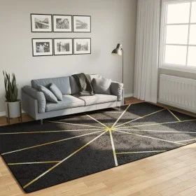 Alfombra lavable antideslizante negro y dorado 190x300 cm de , Alfombras - Ref: Foro24-136619, Precio: 103,35 €, Descuento: %