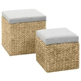 2-teiliges Ottoman-Set aus grauem Seegras von vidaXL, Osmanen - Ref: Foro24-246109, Preis: 95,43 €, Rabatt: %