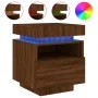 Mesitas de noche con luces LED 2 uds marrón roble 40x39x48,5cm de , Mesitas de noche - Ref: Foro24-836797, Precio: 122,15 €, ...