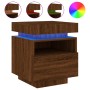 Mesitas de noche con luces LED 2 uds marrón roble 40x39x48,5cm de , Mesitas de noche - Ref: Foro24-836797, Precio: 126,23 €, ...