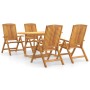 Juego de comedor para jardín 5 piezas madera maciza de teca de , Conjuntos de jardín - Ref: Foro24-3154915, Precio: 800,20 €,...