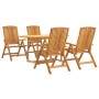 Juego de comedor para jardín 5 piezas madera maciza de teca de , Conjuntos de jardín - Ref: Foro24-3154915, Precio: 800,20 €,...