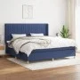 Cama box spring con colchón tela azul 200x200 cm de , Camas y somieres - Ref: Foro24-3132183, Precio: 649,33 €, Descuento: %