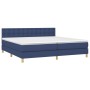 Cama box spring con colchón y LED tela azul 200x200 cm de , Camas y somieres - Ref: Foro24-3134067, Precio: 607,25 €, Descuen...