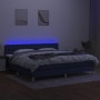 Cama box spring con colchón y LED tela azul 200x200 cm de , Camas y somieres - Ref: Foro24-3134067, Precio: 607,25 €, Descuen...