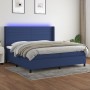 Cama box spring colchón y luces LED tela azul 200x200 cm de , Camas y somieres - Ref: Foro24-3138427, Precio: 706,35 €, Descu...