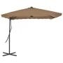 Sombrilla de jardín con palo de acero 250x250 cm gris topo de vidaXL, Sombrillas - Ref: Foro24-44884, Precio: 115,66 €, Descu...