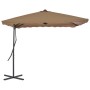 Sombrilla de jardín con palo de acero 250x250 cm gris topo de vidaXL, Sombrillas - Ref: Foro24-44884, Precio: 102,23 €, Descu...