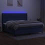 Cama box spring colchón y luces LED tela azul 200x200 cm de , Camas y somieres - Ref: Foro24-3138427, Precio: 706,35 €, Descu...