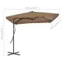 Sombrilla de jardín con palo de acero 250x250 cm gris topo de vidaXL, Sombrillas - Ref: Foro24-44884, Precio: 115,66 €, Descu...