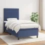 Box spring bed with blue fabric mattress 100x200 cm by , Beds and slatted bases - Ref: Foro24-3141839, Price: 360,24 €, Disco...