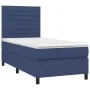 Box spring bed with blue fabric mattress 100x200 cm by , Beds and slatted bases - Ref: Foro24-3141839, Price: 360,24 €, Disco...