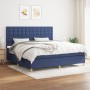 Cama box spring con colchón tela azul 200x200 cm de , Camas y somieres - Ref: Foro24-3142687, Precio: 660,13 €, Descuento: %