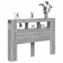 Sonoma gray engineered wood LED headboard 140x18.5x103.5 cm by , Headboards and footboards - Ref: Foro24-837349, Price: 83,07...
