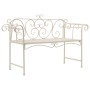 Banco de jardín metal blanco envejecido 132 cm de vidaXL, Bancos de jardín - Ref: Foro24-45430, Precio: 171,00 €, Descuento: %