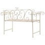 Banco de jardín metal blanco envejecido 132 cm de vidaXL, Bancos de jardín - Ref: Foro24-45430, Precio: 171,00 €, Descuento: %