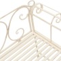 Banco de jardín metal blanco envejecido 132 cm de vidaXL, Bancos de jardín - Ref: Foro24-45430, Precio: 171,00 €, Descuento: %