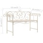 Banco de jardín metal blanco envejecido 132 cm de vidaXL, Bancos de jardín - Ref: Foro24-45430, Precio: 171,00 €, Descuento: %