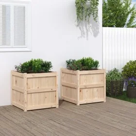 Jardineras de exterior 2 unidades madera maciza de pino de , Maceteros y jardineras - Ref: Foro24-837425, Precio: 120,72 €, D...