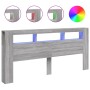 Cabecero LED madera ingeniería gris Sonoma 220x18,5x103,5 cm de , Cabeceros y pies de cama - Ref: Foro24-837377, Precio: 110,...