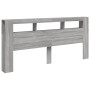 Cabecero LED madera ingeniería gris Sonoma 220x18,5x103,5 cm de , Cabeceros y pies de cama - Ref: Foro24-837377, Precio: 110,...