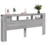 Cabecero LED madera ingeniería gris Sonoma 220x18,5x103,5 cm de , Cabeceros y pies de cama - Ref: Foro24-837377, Precio: 110,...