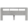 Cabecero LED madera ingeniería gris Sonoma 220x18,5x103,5 cm de , Cabeceros y pies de cama - Ref: Foro24-837377, Precio: 110,...