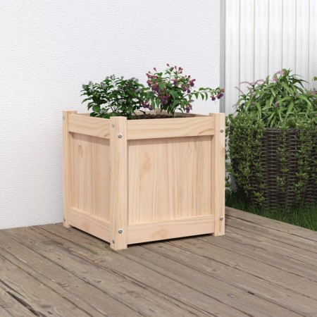Jardinera madera maciza de pino 40x40x40 cm de , Maceteros y jardineras - Ref: Foro24-837404, Precio: 39,19 €, Descuento: %