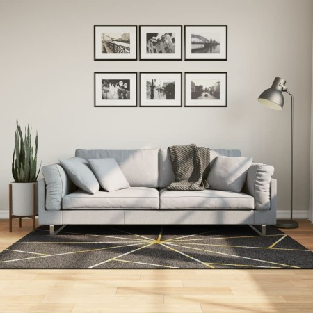 Alfombra lavable antideslizante negro y dorado 120x180 cm de , Alfombras - Ref: Foro24-136617, Precio: 37,38 €, Descuento: %