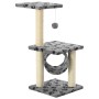 Rascador para gatos con poste de sisal 65 cm huellas gris de vidaXL, Mobiliario para gatos - Ref: Foro24-170547, Precio: 43,0...