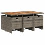 Set de comedor de jardín 11 pzas y cojines ratán sintético gris en Conjuntos de jardín | Comprar online en Foru.es