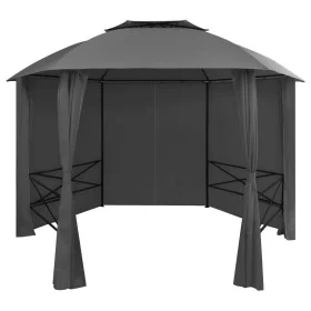 Carpa de jardín con cortinas hexagonal 360x265 cm de vidaXL, Carpas y cenadores - Ref: Foro24-44766, Precio: 381,31 €, Descue...