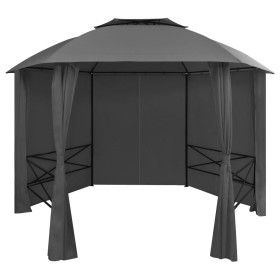 Carpa de jardín con cortinas hexagonal 360x265 cm de vidaXL, Carpas y cenadores - Ref: Foro24-44766, Precio: 374,34 €, Descue...