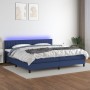 Cama box spring colchón y luces LED tela azul 200x200 cm de , Camas y somieres - Ref: Foro24-3133347, Precio: 592,48 €, Descu...