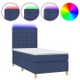 Cama box spring colchón y luces LED tela azul 100x200 cm de , Camas y somieres - Ref: Foro24-3135739, Precio: 356,53 €, Descu...