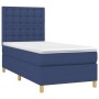 Cama box spring colchón y luces LED tela azul 100x200 cm de , Camas y somieres - Ref: Foro24-3135739, Precio: 356,53 €, Descu...