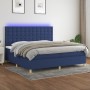 Cama box spring colchón y luces LED tela azul 200x200 cm de , Camas y somieres - Ref: Foro24-3135787, Precio: 668,68 €, Descu...