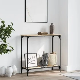 Mesa consola madera de ingeniería roble Sonoma 75x30,5x75 cm de , Mesas auxiliares - Ref: Foro24-837708, Precio: 39,41 €, Des...