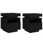 Mesitas de noche con luces LED 2 unidades negro 40x39x48,5 cm de , Mesitas de noche - Ref: Foro24-836787, Precio: 95,58 €, De...