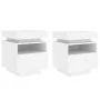 Mesitas de noche con luces LED 2 unidades blanco 40x39x48,5 cm de , Mesitas de noche - Ref: Foro24-836785, Precio: 97,11 €, D...