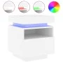 Mesitas de noche con luces LED 2 unidades blanco 40x39x48,5 cm de , Mesitas de noche - Ref: Foro24-836785, Precio: 97,11 €, D...