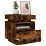 Mesitas de noche con luces LED 2 uds roble ahumado 40x39x48,5cm de , Mesitas de noche - Ref: Foro24-836793, Precio: 86,25 €, ...